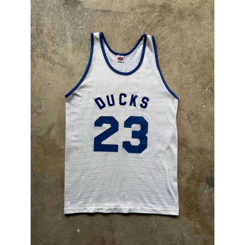 Vintage 60s/70s #23 Fleming Ducks Jersey Blue/White Basketball Jersey Size Small
